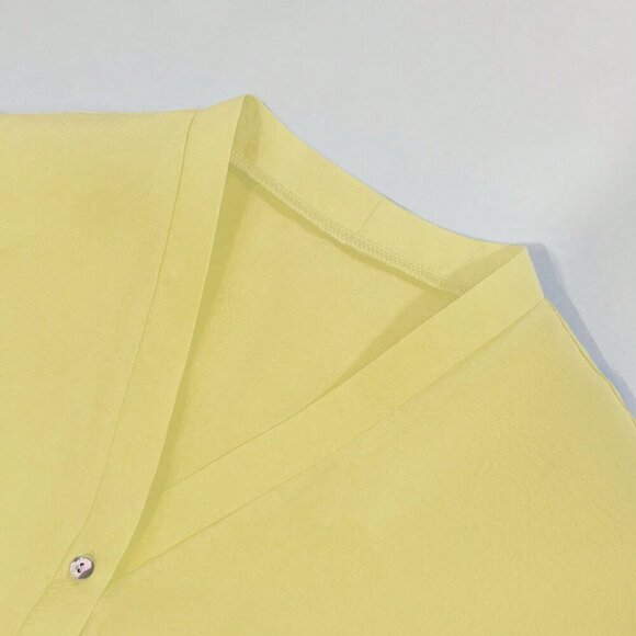 Yellow Casual Women's Drop Shoulder Long Sleeve Button Shirt & A-Line Skirt Set - Picture 6 of 7